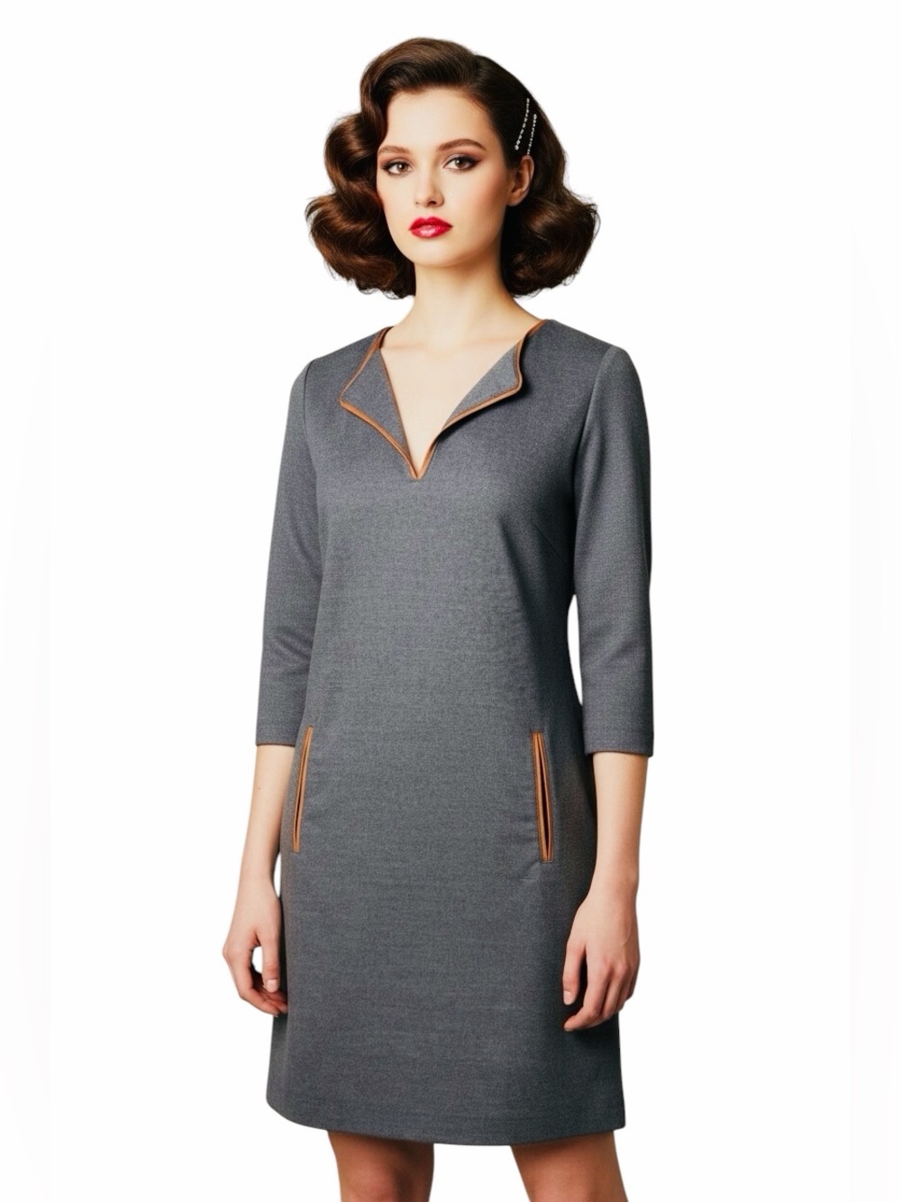 COMPTOIR Des CONTONNIERS Y2K dress with Leather Piping.
